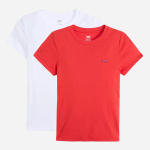 Zestaw koszulek damskich 2 szt Levi`s 2Pack Essential Ss Tee 004AO-0003 XS Biały/Czerwony (5401187371726). T-shirty damskie