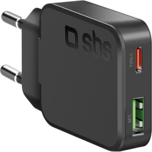 Ładowarka sieciowa SBS Slim 30W PD USB-C USB-A Black (TETRGANUSBTC30SLIM). Ładowarki do telefonów