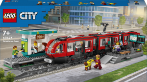 Zestaw klocków LEGO City Tramwaj miejski ze stacją 811 elementów (60423). Klocki