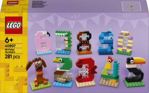 Zestaw klocków LEGO Urodzinowe cyferki 281 elementów (40807). Klocki