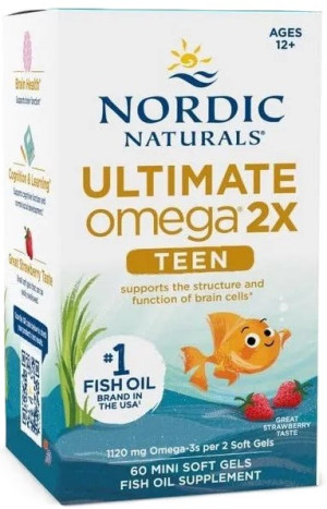 Olej rybny Nordic Naturals Ultimate Omega 2x Teen 60 kapsułek miękkich (768990891212). Oleje rybne i kwasy omega