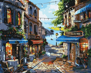 Zestaw do malowania po numerach Ideyka Restauracje na wybrzeżu 40x50 cm (4823104361022). Malowanie po numerach
