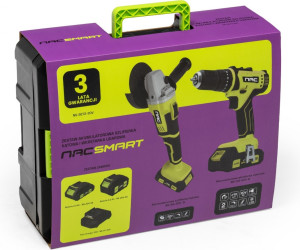 Zestaw Nac SMART NS-SET2-20V wkrętarka akumulatorowa + szlifierka kątowa + 2 x akumulator + szybka ładowarka 20 V (5905842533387). Wkrętarki elektryczne