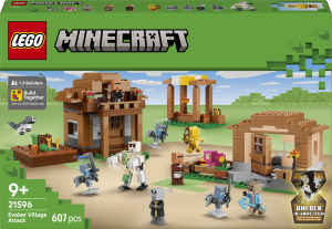 Zestaw klocków LEGO Minecraft Najazd przywoływaczy na wioskę 607 elementów (21596). Klocki