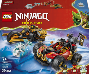 Zestaw klocków LEGO Ninjago Wielofunkcyjne pojazdy Kaia i Cole’a 394 elementy (71864). Klocki