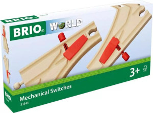 Para strzałek Brio Mechanical Switches Track for Wooden Train Set (L1/M1) 2 elementy (7312350333442). Kolejki i akcesoria
