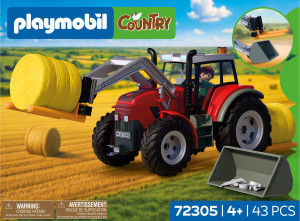 Zestaw do zabawy Playmobil Country Duży traktor z belami siana 43 elementy 72305 (4008789723055). Zestawy zabawek dla dzieci