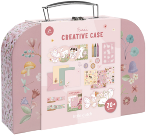 Kreatywna walizeczka Little Dutch Rosa i przyjaciele Różowy zestaw dla małych artystów (LD126898) (8715427181653). Zestawy zabawek dla dzieci