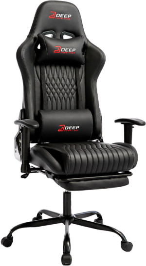 Fotel gamingowy Hedo 100095 z wysuwanym podnóżkiem Black (5907184130705). Fotele gamingowe