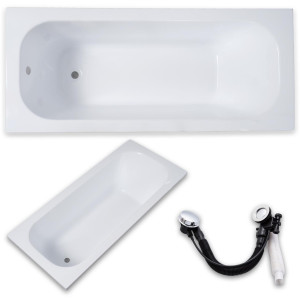Wanna  Prostokątna biała Sara AKRYLOWA PRAWA/LEWA 160 x 70  Syfon Automat