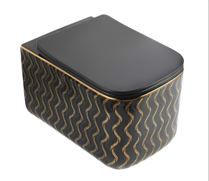 Miska WC wisząca Corciano Nexa 2 Midnight Gold Edition Czarno-Złota 51x34x35 cm