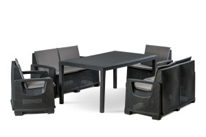 Zestaw Mebli Ogrodowych NAPOLI MINI 6 Rattan Antracyt
