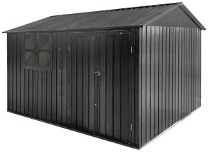 Domek Narzędziowy z oknem Ogrodowy Garaż Metalowy Bonnie 375X286X205CM