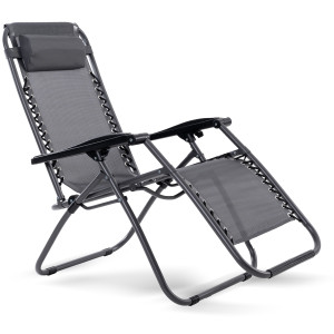 Leżak Plażowy Ogrodowy Składany Zero Gravity Antracyt