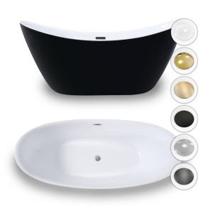 Wanna wolnostojąca Malta Czarno-biała  170 x 80cm