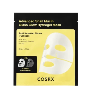 COSRX - Advanced Snail Mucin Glas Glow Hydrogel Maske - Set mit Hydrogel-Masken mit Schneckenschleim - 34gx3pcs.