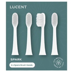 Lucent - Spark Sonic Toothbrush Heads - Ersatzbürstenköpfe für Schallzahnbürsten - White - 4 Stück