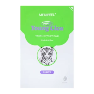 Medi-Peel - Young Cica PDRN Trouble Soothing Mask - Lindernde und Feuchtigkeitsspendende Tuchmaske mit PDRN - 25ml