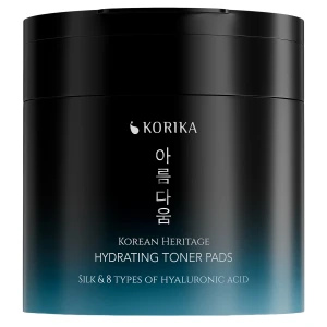 KORIKA - Korean Heritage Silk & 8 Types of Hyaluronic Acid Super Hydrating Toner Pads – Feuchtigkeitsspendende Gesichtspads – 70 Stück