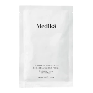 Medik8 - Ultimate Recovery Bio-Cellulose Mask - Hydrating Mineral Sheet Mask - Regenerierende - Lindernde Gesichtsmaske mit Hyaluronsäure - 6 Stück
