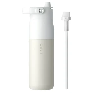 LARQ - Bottle Swig Top - Thermosflasche mit Strohhalm - Granite White - 680ml