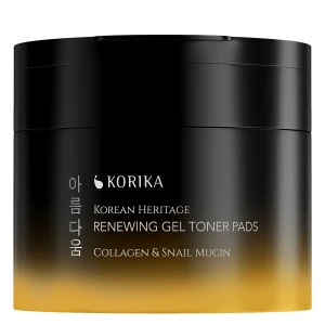 KORIKA - Korean Heritage Collagen & Snail Mucin Renewing Gel Toner Pads – Gel-Gesichts-Pads mit Kollagen und Schneckenmucin – 70 Stück