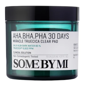 Some By Mi - AHA BHA PHA 30 Days Miracle Truecica Clear Pad - Exfoliační pleťové tampony pro problematickou pleť - 70 ks