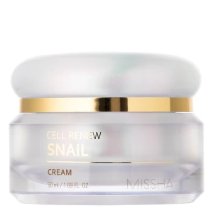 Missha - Super Aqua Cell Renew Snail Cream - Regenerujący Krem do Twarzy ze Śluzem Ślimaka - 50ml