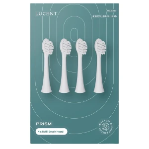Lucent - Prism Toothbrush Heads - Wymienne Końcówki do Szczoteczki - White - 4szt