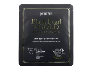 Petitfee - Black Pearl & Gold Hydrogel Mask Pack - Hydrożelowa Maska do Twarzy Czarna Perła i Złoto - 32g OUTLET