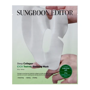Sungboon Editor - Deep Collagen Cica Teatree Soothing Mask - Upokojujúca hydrogélová maska na tvár - 1ks/37g