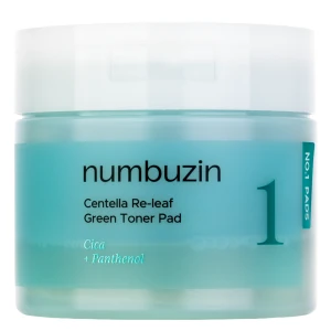 Numbuzin - No.1 Centella Re-leaf Green Toner Pad - Pleťové tampóny s extraktom z pupočníka ázijského - 70ks / 190ml