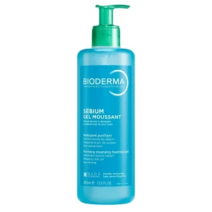 Bioderma - Sebium Moussant Gel - Čistiaci antibakteriálny gél na umývanie aknóznej pleti - 400ml