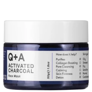 Q+A - Activated Charcoal - Face Mask - Detoxikačná pleťová maska s aktívnym uhlím - 50ml