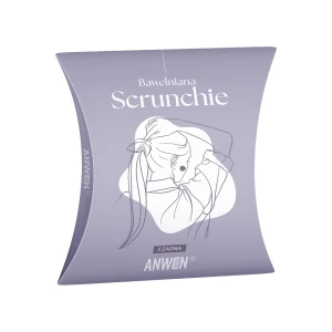 Anwen - Bavlnená Scrunchie - Čierna gumička do vlasov - 1ks
