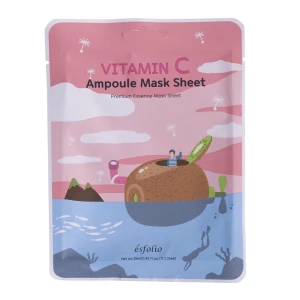 Esfolio - Vitamin C Ampoule Mask Sheet - Rozjasňujúca pleťová maska s extraktom z kivi - 25 ml