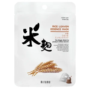 Mitomo - Uruuru Rice Leaven Essence - Ryžová plátienková maska - 1ks/25g