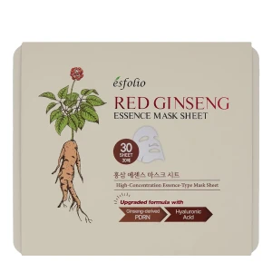 Esfolio - Pure Skin Red Ginseng Essence Mask Sheet - Sada plátienkových masiek na tvár - 400ml/30ks