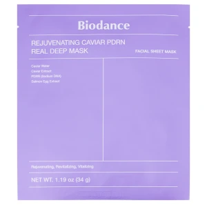 Biodance - Rejuvenating Caviar PDRN Real Deep Mask - Kolagénová nočná plátienková maska s PDRN - 1ks/34g