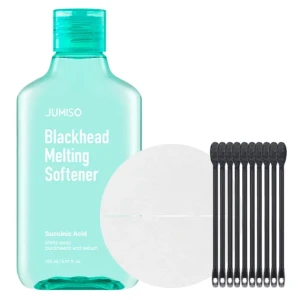 Jumiso - Blackhead Melting Softner + Cotton Pads + Cotton Swab - Sada pre redukciu čiernych bodiek - Čistiaci roztok 150ml + vatové tampóny 40ks a ty
