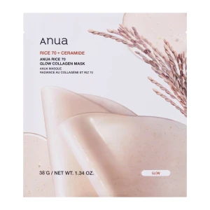 Anua - Rice 70 Glow Collagen Mask - Rozjasňujúca plátienková maska s kolagénom - 38 g