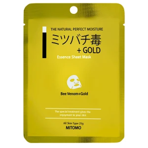 Mitomo - Bee Venom + Gold Essence Mask - Plátienková maska so zlatom a včelím jedom - 1ks/25g
