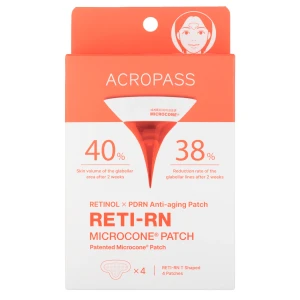 AcroPass - RETI-RN Microcone Patch T Shaped - Spevňujúce náplasti na tvár s retinolom a mikroihličkami - 4ks