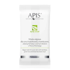 Apis - Professional - Acne-Stop - Algae Mask for Acne Skin with Bamboo, Green Tea and Dead Sea Black Mud - Alginátová maska pre aknóznu pleť s bambus