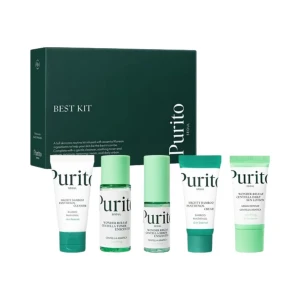 Purito Seoul - Best Kit - Sada kozmetiky na starostlivosť o pleť - Čistiaci gél 30ml + Tonikum 30ml + Sérum 15ml + Hydratačný krém 15ml + SPF krém 15