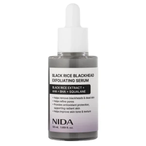 NIDA - Black Rice Blackhead Exfoliating Serum - Exfoliačné sérum na tvár s extraktom z čiernej ryže - 50ml