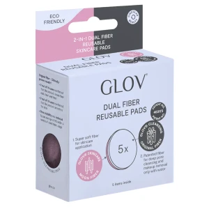Glov - Dual Fiber Reusable Skincare Pads - Opakovane použiteľné odličovacie tampóny - Pink - 5ks