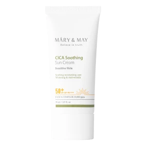 Mary&May - Cica Soothing Sun Cream SPF50+/PA++++ - Upokojujúci a hydratačný opaľovací krém - 50ml