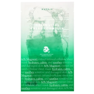 Axis-y - Mugwort Green Vital Energy Complex Sheet Mask - Vitalizačná plátienková maska - 27ml