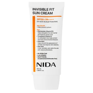 NIDA - Invisible Fit Sun Cream - Krém na tvár s SPF - 50ml